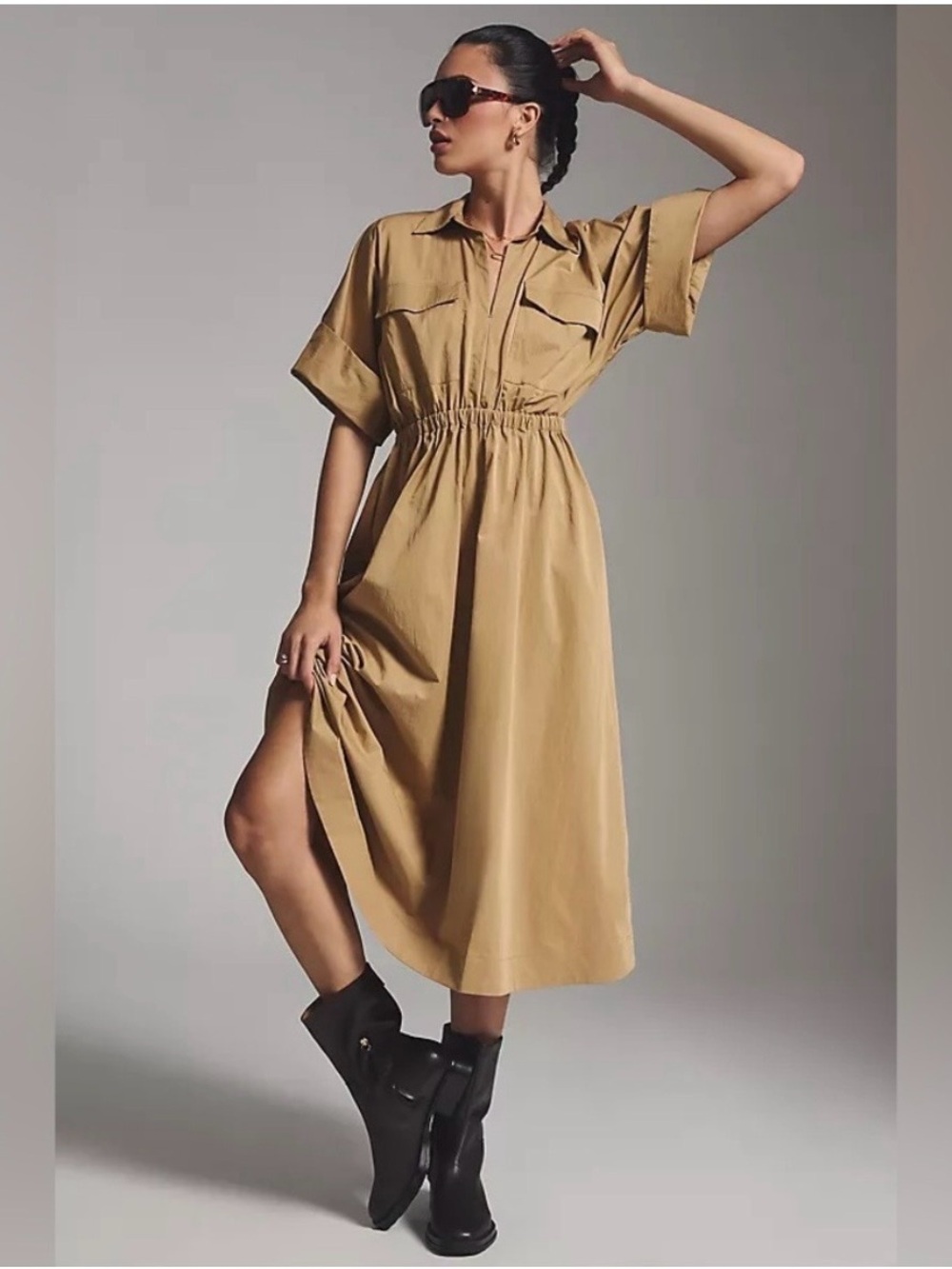 Anthropologie Maeve Utility Shirt Dress XL